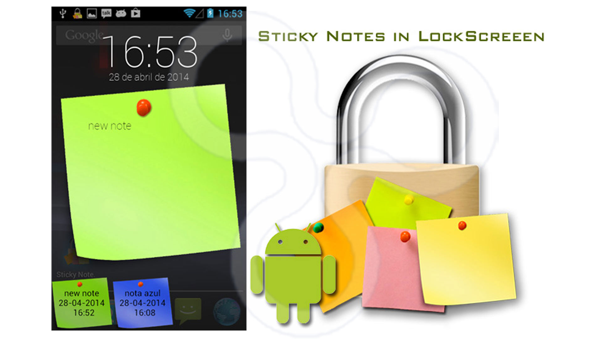 App Sticky Notes in Lock Screen